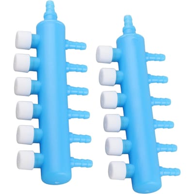 2pcs Séparateur d'air pour aquarium Distributeur de tuyau d'air Accessoire Adaptateur Pompe à oxygène pour aquarium 6 Voies