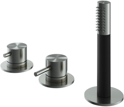 Hotbath Archie AR185 badrandcombinatie met staafhanddouche en 2-weg omstel RVS316