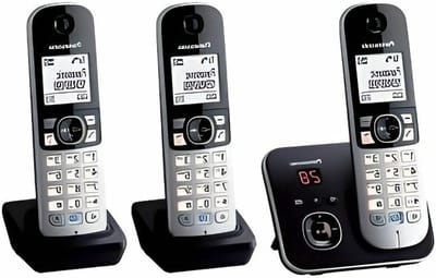 Telefoon met antwoordapparaat - Draadloze set - Thuis bellen - Drie handsets - Niet gespecificeerd - Zwart