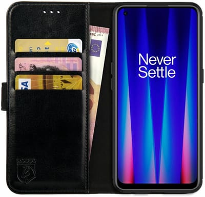 Rosso Element Book Case Wallet Hoesje Geschikt voor OnePlus Nord CE 2 | Portemonnee | 3 Pasjes | Magneetsluiting | Stand Functie | Zwart