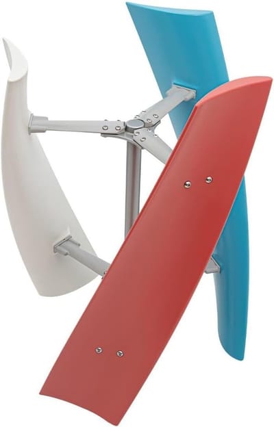 Windturbine 400W - Energiegenerator Tuinhuis - Duurzame Energie Opwekken - Stille Werking 30dB - 400 Watt - Wit rood blauw