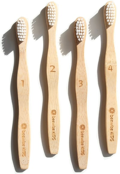 Bamboe Tandenborstel voor Kinderen | 40% OFF Sale | Natuurlijk en Vegan | Biologisch Afbreekbaar | BPA-vrij | Naturel Tandenborstel | Bamboo Toothbrush | 4 units x Kids