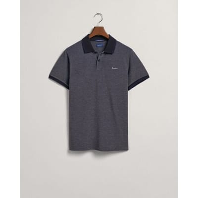 Gant Polo 4-Color Oxford Piqué Short Sleeve Persian Blue / male