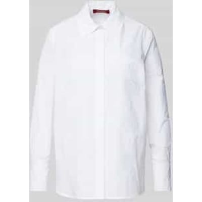 Regular fit overhemdblouse met broderie anglaise, model 'SESIA'