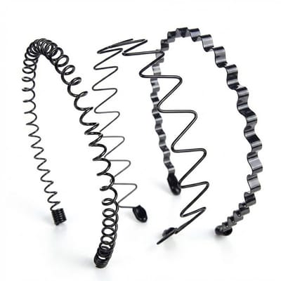 Set metalen haarbanden zwart – 3 stuks flexibele haar accessoires voor dames en heren diadeem – golf haarband, spiraal haarband en zigzag haarband