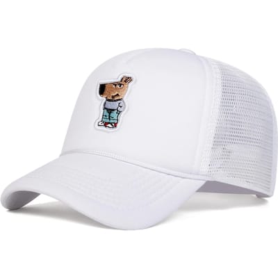 Unisex Schattige Kangoeroe Borduurwerk Baseball Net Petten Lente En Zomer Buiten Verstelbaar Casual Petten Zon Bescherming Pet Sportpet white