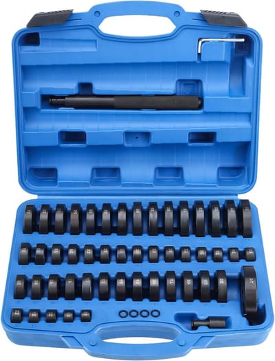 52-delige Set voor het Monteren van Wiellagers, Radiale Seals, Bussen en Simmerringen – Inclusief Pers- en Trektool voor Lagermontage, 18-65mm