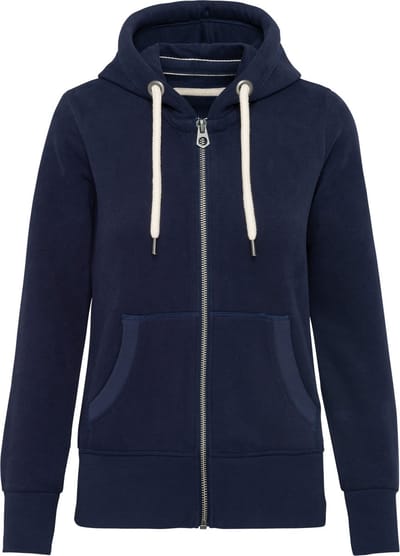Kariban Vintage damessweater met rits en capuchon KV2307 - Vintage Navy - XS
