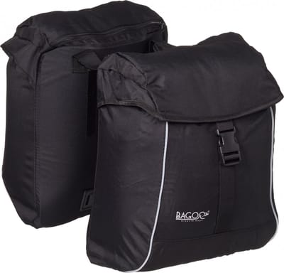 Bagoo Lichtgewicht Dubbele Fietstas - 34 liter - Zwart - Inclusief Regenhoezen