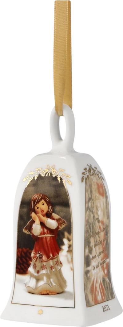 Goebel® - Kerst | Kersthanger "Jaarbel 2021" | Ornament, Porselein, 8cm, met Swarovski