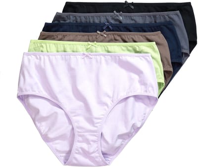 Ulla Popken - Dames - Midislips set van 6 kleurenmix - Appelgroen - Maat 42+