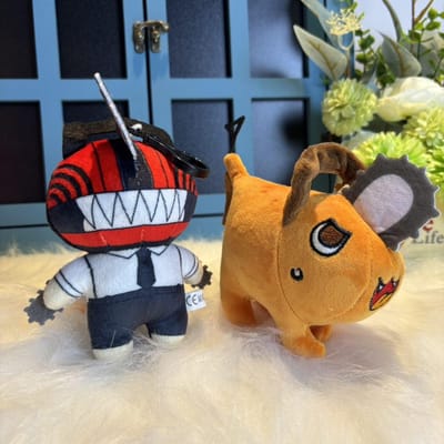 12Cm Anime Chainsaw Man Poppen Pluche Speelgoed Cartoon Pochita Oranje Hond Kussen Gevuld Zacht Speelgoed Voor Kinderen Verjaardagscadeau