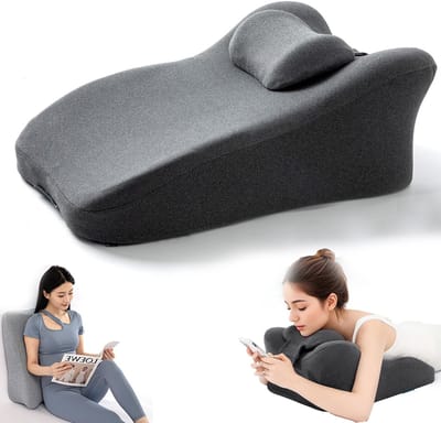 Leeskussen-Leeskussen voor in bed-Professioneel leeskussen voor naast het bed -rugkussen bed- Leeskussen met meerdere posities - Ergonomisch hellend kussen geschikt voor mobiel gamen, lezen en laptopgebruik - 60x42 cm