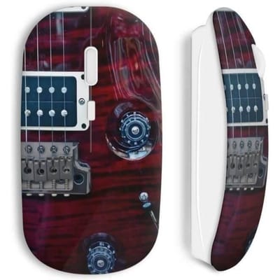 Souris sans fil - Guitare - Pourpre - Compatible Mac et PC - Clé USB wifi incluse - Design unique