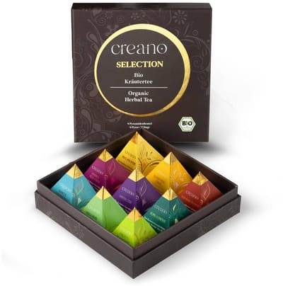 Biologische Kruidenthee 9-delige Piramide Cadeauset "ORGANIC HERBAL TEA" - 9 Biologische Piramide Theezaakjes in 9 Verschillende Soorten - 22,5g *¹