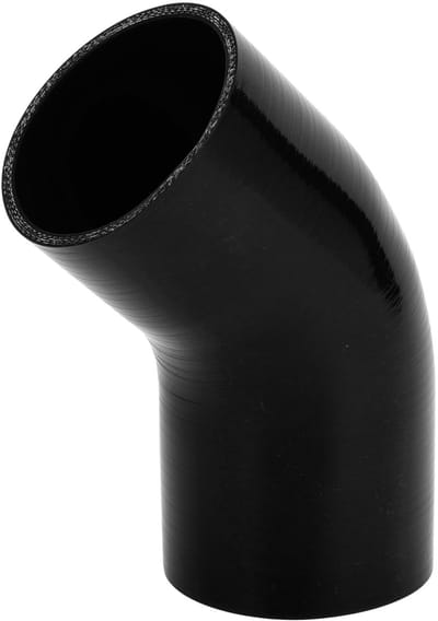 Dailygoods- Koelslang Zwart - Silicone Slang - 83mm Binnendiameter - 90mm Lengte - 45 Graden - Bestand tegen Hoge Temperatuur