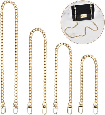 Set van 4 Schouderkettingen voor Handtassen - Vervangingskettingen in Goud, 40 cm tot 120 cm, Ideaal voor Stijlvolle Handtassen