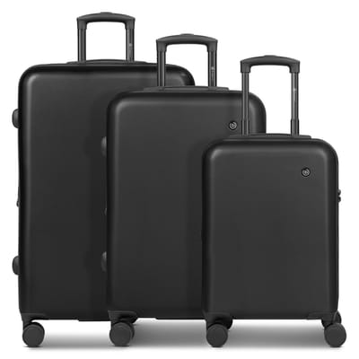 Bugatti Valencia 2.0 4 wielen Kofferset 3-delig met uitbreidingsplooi - Harde bagage - TSA slot - black