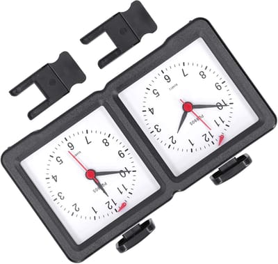 Analoge Schaakklok - Mechanische Timer - Spel Competitie - Groot Verblindingsvrij Scherm - 23 cm - Zwart