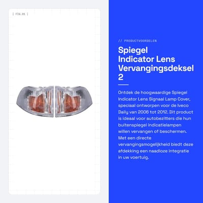 Dailygoods - Spiegel Indicator Lens - Vervangingsdeksel - 2 Stuks - Voor Iveco Daily - Buitenspiegel Indicatielampje - ABS Materiaal - 2006-2012