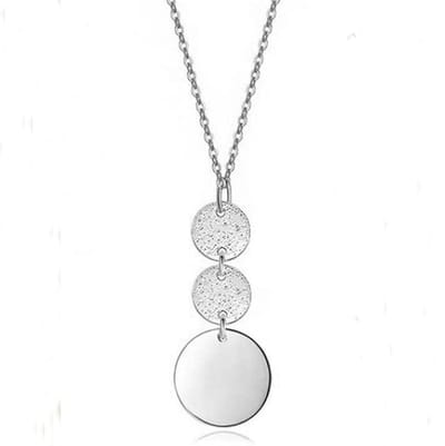 Marama Solis Ketting Zilver – Lange Damesketting met Drie Ronde Hangers – Premium Stainless Steel - Nikkelvrij – Verstelbaar 75 + 7 cm