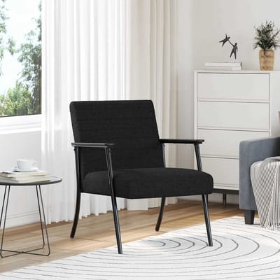 vidaXL - Fauteuil - Zwart - 59 - x - 75 - x - 78 - cm - Stof