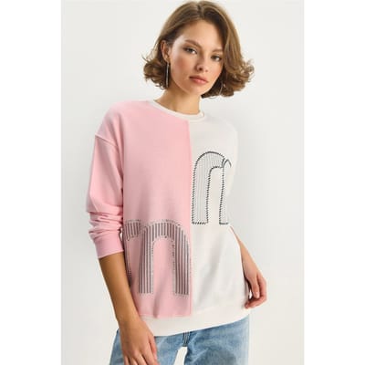 Oversized Logo Print Crewneck Sweatshirt