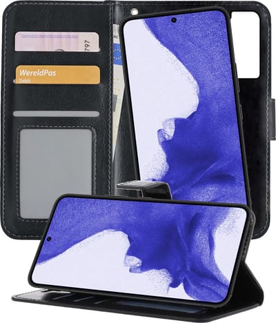 Hoesje - 2 in 1 - Geschikt voor Samsung Galaxy S22 Plus - Met Uitneembare Hard Cover - Kunstleer - Bookcase - Wallet Case - Met Pasjeshouder - Book Case - Uitneembaar - Pashouder - Telefoonhoes - Zwart