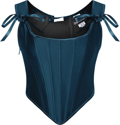 Dames Korset in Renaissance-stijl met Vetersluiting - Vintage Satijnen Bustier