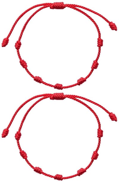Armband Handgevlochten - Vriendschapsarmband - Koordarmband - Rood - 2 Stuks - Duurzaam Touw - Vriendschapsband