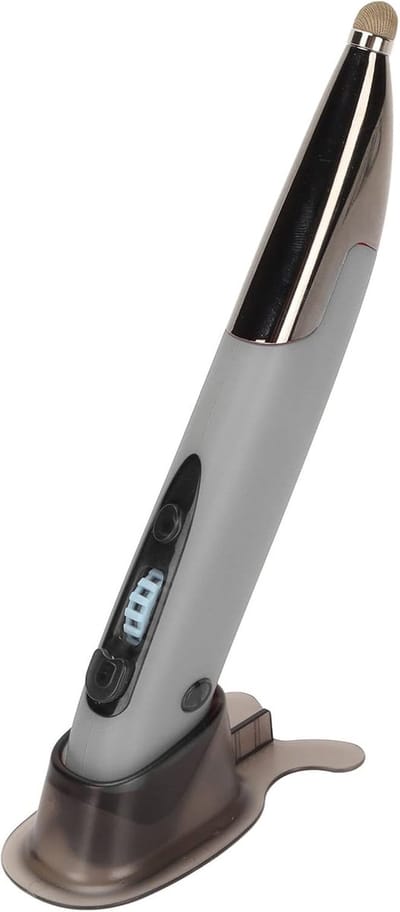 Draadloze Penmuis - Handgeschreven Muis - Mobiel Werken - Dubbele Verbindingsmodus - Compact Formaat - Zilver grijs