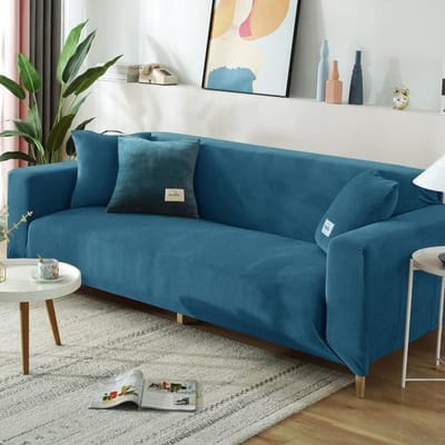 Fluweel Pluche Bankovertrek Elastisch L-vorm Bankhoezen All-Inclusive Effen Kleur Stretch Bankhoes Voor Woonkamer Huisdecoratie 2 pillowcase 45x45cm