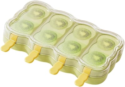 Ijslollymaker 4 Stuks - IJsbakje Feestjes - Zelf ijs maken - Afneembare stokjes - 19 x 15 cm - Groen