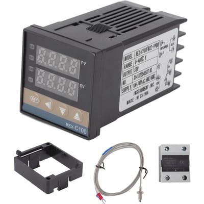 Contrôleur de Température Thermostat Plastique 0 à 400 Degrés Centigrades avec Relais Thermocouple K gray