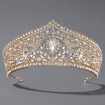 Kroon voor dames-Prinsessenkroon-Diadeem-Kroon-Strass-Elegant en Duurzaam - Geschikt voor Verschillende Gelegenheden-Haarsieraad-Stijl 86