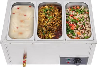 Elektrische Voedselwarmer - Buffetwarmer - Professioneel Gebruik - Gelijkmatige Verwarming - 7 Liter Capaciteit - Zilver