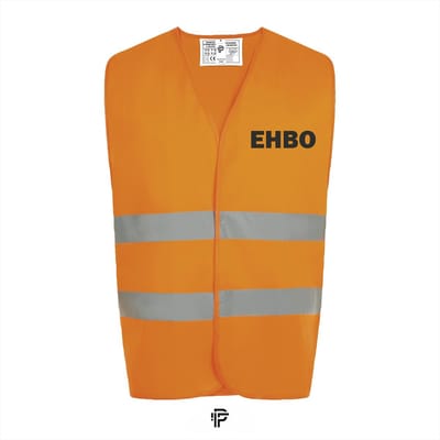 Veiligheidshesje EHBO - Fluo Oranje - Maat L - Tekst zwart - Veiligheidshesje voor Volwassenen – Veiligheidsvest - Oranje Hesjes