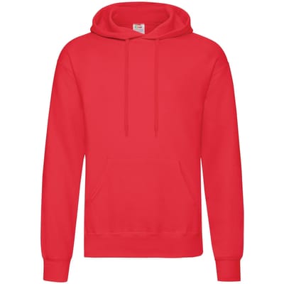 Fruit Of The Loom Unisex Volwassenen Klassiek Sweatshirt met capuchon (Rood)