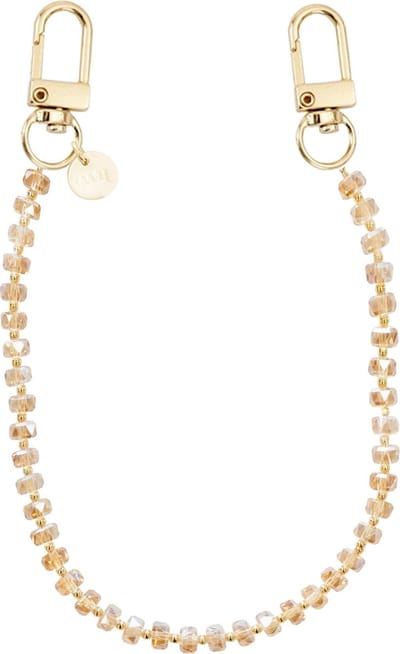 xoxo Wildhearts telefoonkoord - Crystal Cord - Kort koord - Geschikt voor iPhone - Geschikt voor Samsung - Universeel - Phone cord - Telefoonketting - Koord voor telefoon - Telefoon hanger - kristal - gouden details - kristallen - Bruin