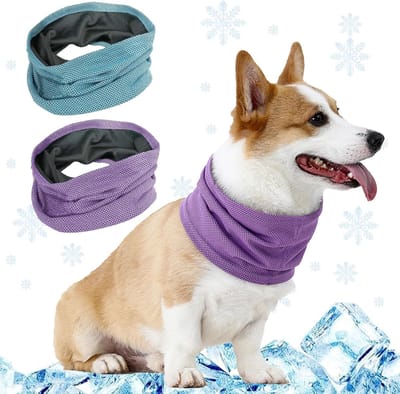 Famanu - Hondenbandana, verkoelende halsband, bandana-halsband voor zomer, verkoelende hondenhalsdoek, comfortabel en fris, ademend, licht, voor kleine, middelgrote, M
