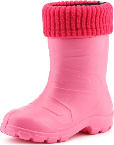 Ladeheid Kinder Regenlaarzen - Rubber - met Binnenschoen - EVA - Wasbare Binnenschoen - LA-LMG-845-AspenKids - Roze1025/Roze - 28