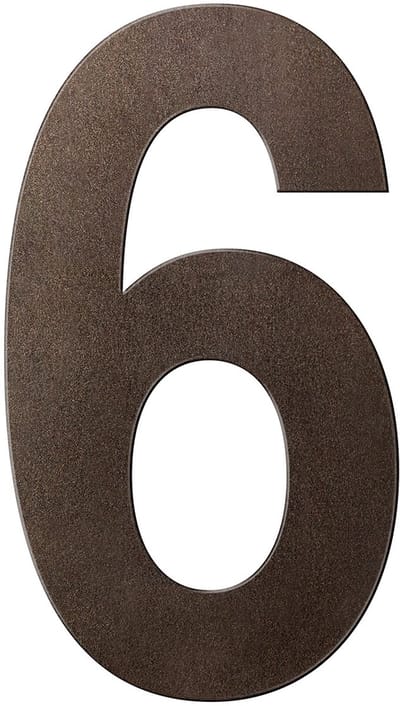 Huisnummer - Dark Brons Kleur - RVS - GPF - Dark blend 6 XXL, 400 mm