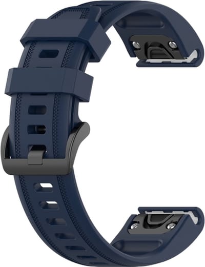 Siliconen bandje - geschikt voor Garmin Fenix 5S / 5S Plus / 6S / 6S Pro / 7S / 7S Pro / 8 (43 mm) / Approach S12 / S42 / S70 42 mm / Epix Pro (Gen 2) 42 mm / D2 Delta S / Descent Mk2S / Mk3(i) 42 mm - donkerblauw