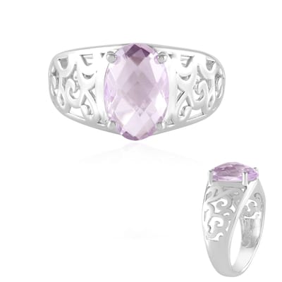Cavill - Zilveren ring - 925 Sterling zilver gerhodineerd - Lavendel Amethist 2,7 ct Ovaal Briolette - Verstelbare elegante damesring