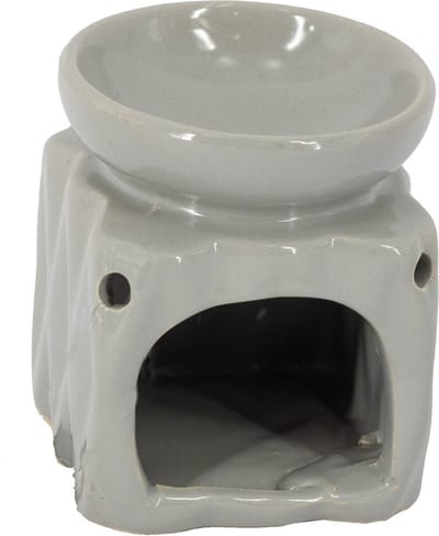 HomeBound by KY | Geurbrander rubble grijs | geurbrander | amberblokje | 7x7x8cm | stijlvol | oliebrander