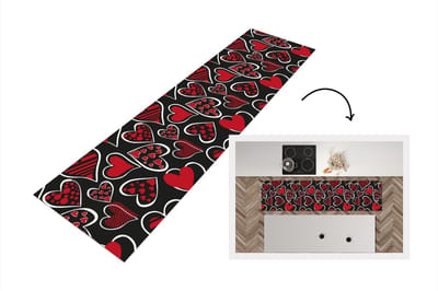 Keukenloper - Loper keuken - Meisjes - Hart - Liefde - Patronen - 200x50 cm - Keukenloper vinyl