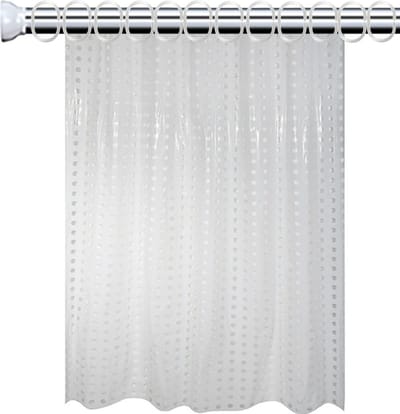 MSV Douchegordijn met ophangstang - uitschuifbaar 75-125 cm - wit - L180 x H200 cm - pvc