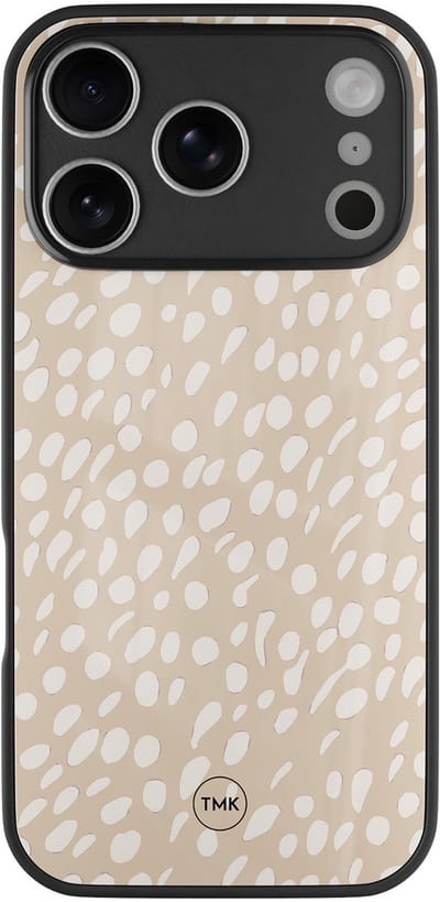 Hoesje geschikt voor Apple iPhone 17 Pro - Sand dots - Multi - TPU luxe case (glossy toplaag) - Print - Hardcase backcover zwart