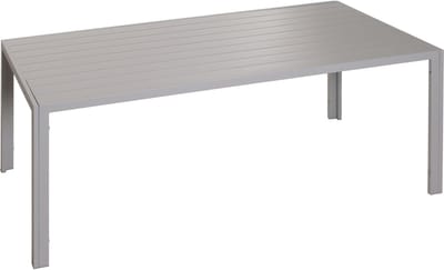 Aluminium eettafel MCW-N40, bistrotafel, tuintafel, balkontafel, weerbestendig 180x80 cm ~ lichtgrijs