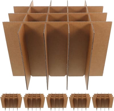 Verhuisdozen Verdelers - Doos Inzetstukken - Veilig Verpakken - Verstevigd Raster - 37 x 29 x 25 cm - Lichtbruin